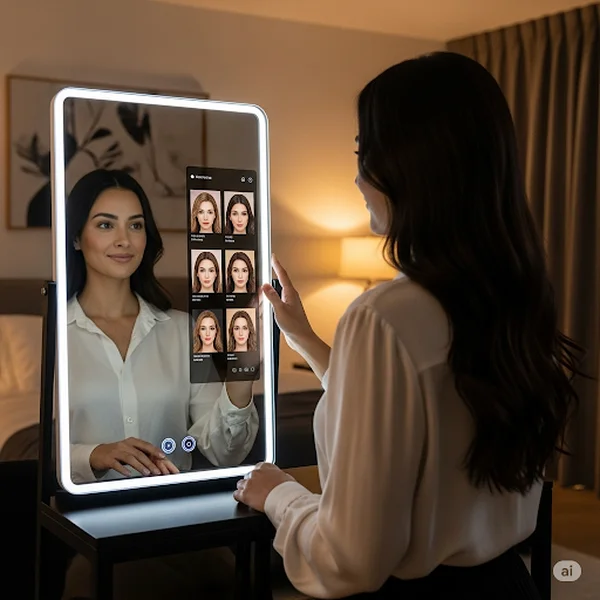Virtual try-on using smart mirror.
