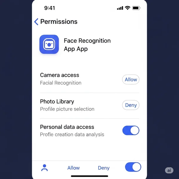 Face shape app privacy permissions requests.
