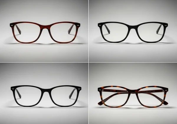 Examples of flattering glasses for diamond face shapes