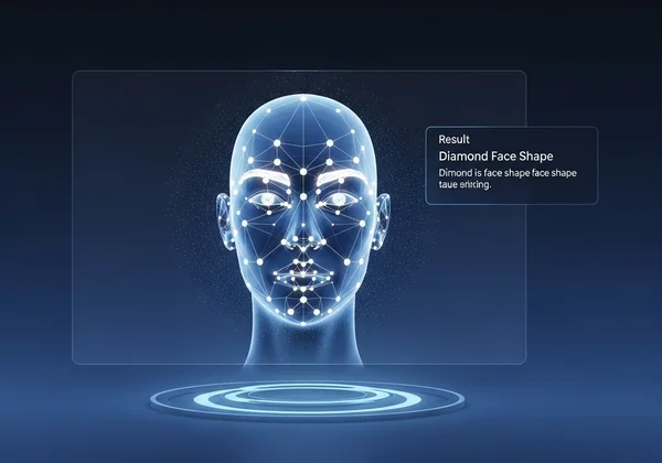 AI tool scanning a face to determine its shape