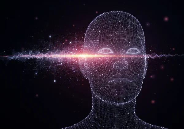 AI creating digital blueprint of a face for analysis