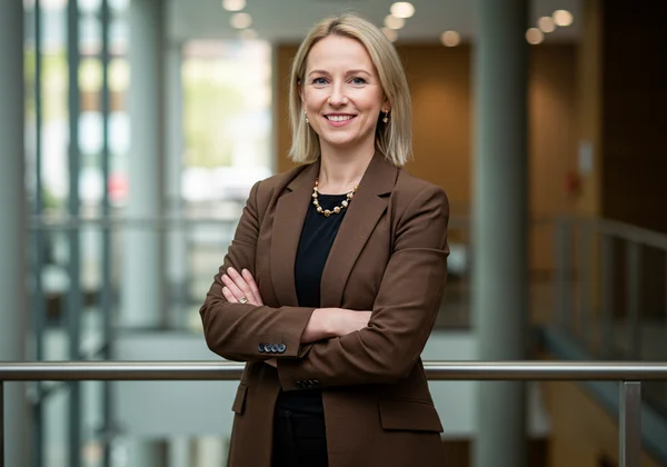 Woman with newfound confidence, reflecting personal style.